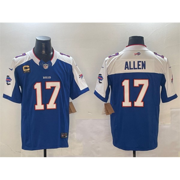 Buffalo Bills #17 Josh Allen Blue White F.U.S.E. With 4-star C Ptach Stitched Jersey