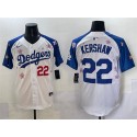 Los Angeles Dodgers #22 Clayton Kershaw White Royal 2025 Tokyo Series Limited Stitched Jersey