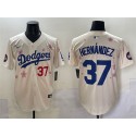 Los Angeles Dodgers #37 Teoscar Hernández Cream 2025 Tokyo Series Limited Stitched Jersey