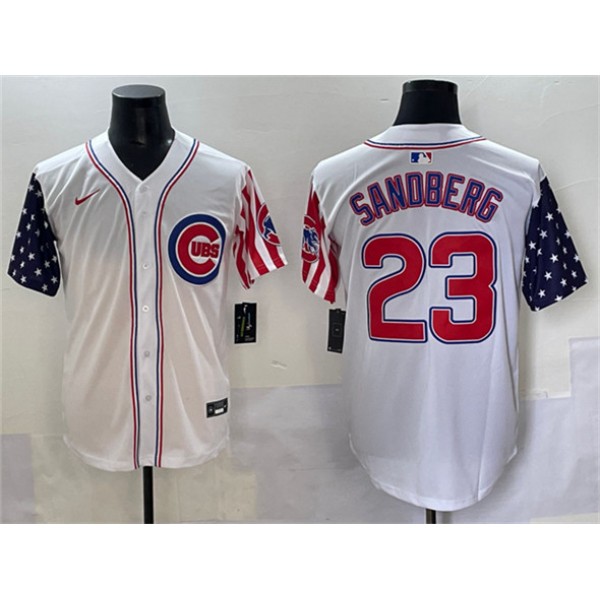 Chicago Cubs #23 Ryne Sandberg White 2025 Independence Day Vapor Premier Limited Stitched Jersey