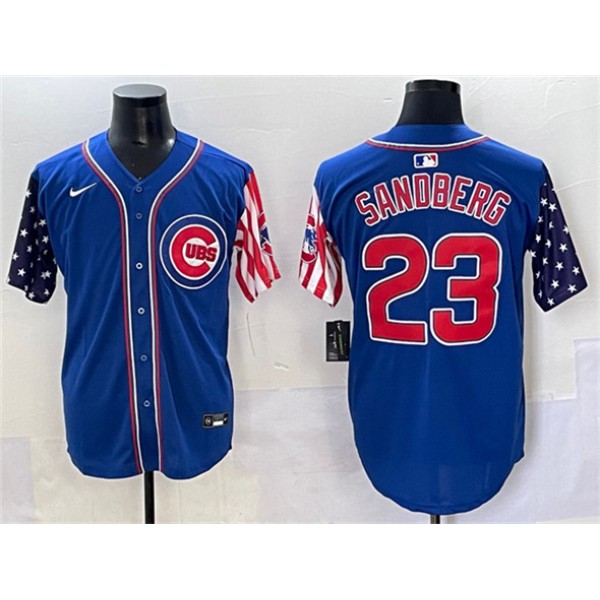 Chicago Cubs #23 Ryne Sandberg Royal 2025 Independence Day Vapor Premier Limited Stitched Jersey