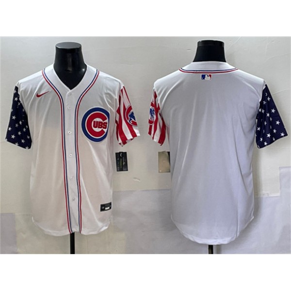 Chicago Cubs Blank White 2025 Independence Day Vapor Premier Limited Stitched Jersey
