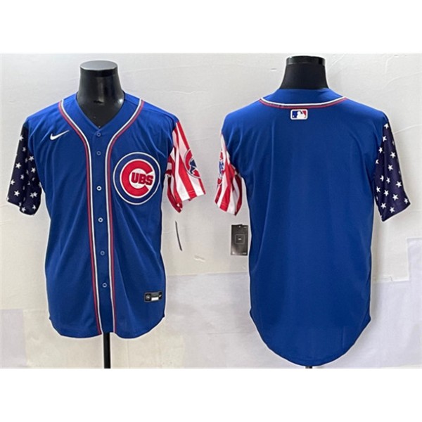 Chicago Cubs Blank Royal 2025 Independence Day Vapor Premier Limited Stitched Jersey