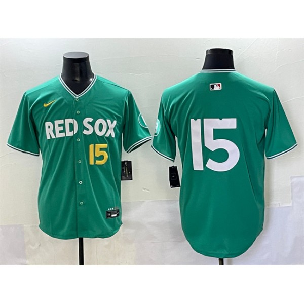 Boston Red Sox #15 Dustin Pedroia Green 2025 City Connect Limited Stitched Jersey
