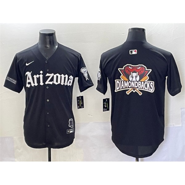 Arizona Diamondbacks Team Big Logo Black 'Gothic Desert Fang Edition' Vapor Premier Limited Stitched Jersey