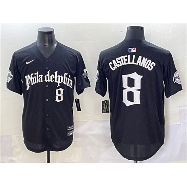 Philadelphia Phillies #8 Nick Castellanos Black Gothic Vapor Limited Stitched Jersey