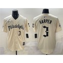 Philadelphia Phillies #3 Bryce Harper Cream Gothic Vapor Limited Stitched Jersey