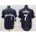 Philadelphia Phillies #7 Trea Turner Black Gothic Vapor Limited Stitched Jersey
