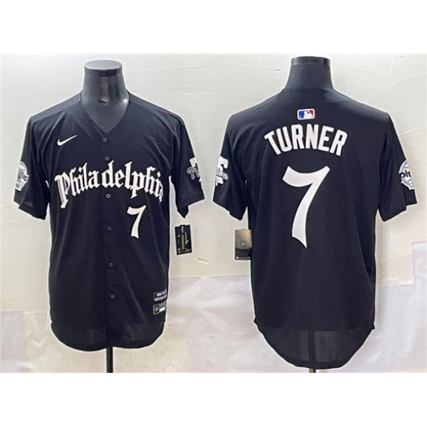 Philadelphia Phillies #7 Trea Turner Black Gothic Vapor Limited Stitched Jersey