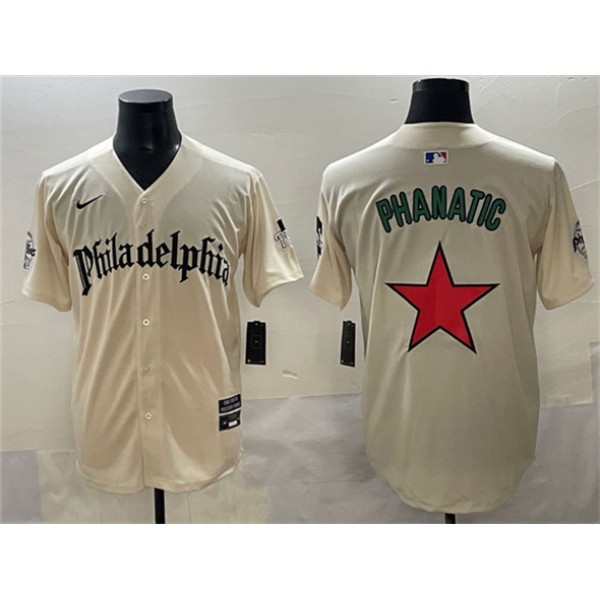 Philadelphia Phillies Cream Phanatic Gothic Vapor Limited Stitched Jersey