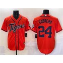 Detroit Tigers #24 Miguel Cabrera Orange With Patch Cool Base Stitched Jersey