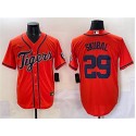 Detroit Tigers #29 Tarik Skubal Orange With Patch Cool Base Stitched Jersey
