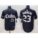 Chicago Cubs #23 Ryne Sandberg Black 'Gothic North Side Edition' Vapor Premier Limited Stitched Jersey