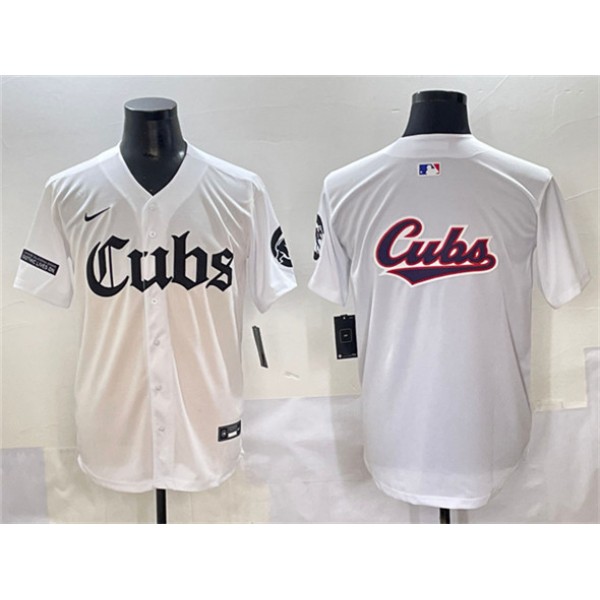 Chicago Cubs Team Big Logo White 'Gothic North Side Edition' Vapor Premier Limited Stitched Jersey