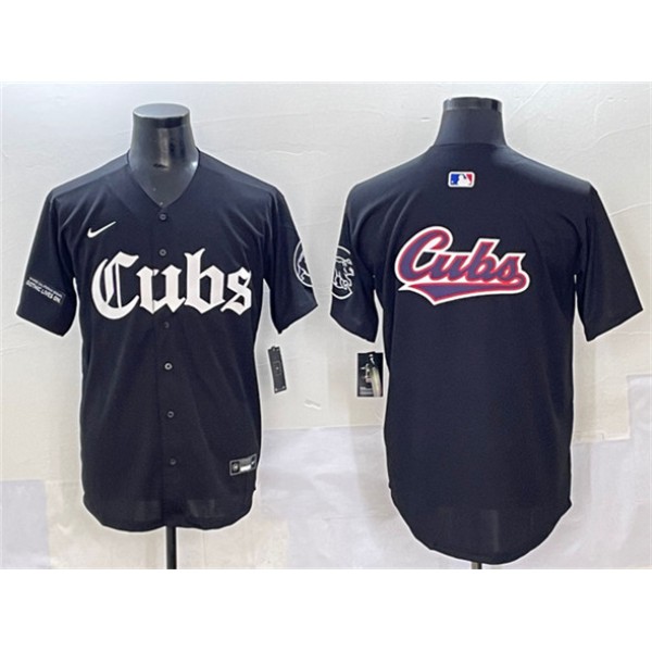 Chicago Cubs Team Big Logo Black 'Gothic North Side Edition' Vapor Premier Limited Stitched Jersey