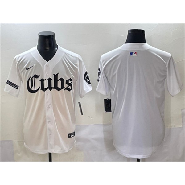 Chicago Cubs Blank White 'Gothic North Side Edition' Vapor Premier Limited Stitched Jersey