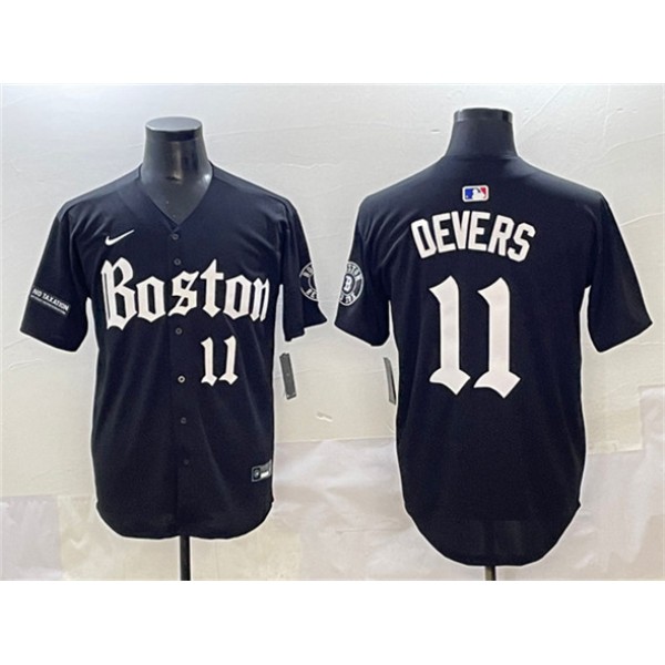 Boston Red Sox #11 Rafael Devers Black Gothic Vapor Limited Stitched Jersey