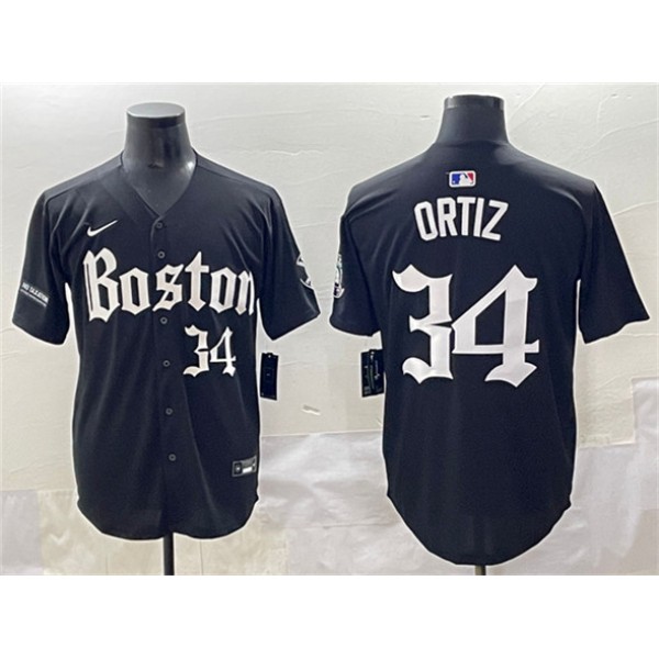 Boston Red Sox #34 David Ortiz Black Gothic Vapor Limited Stitched Jersey