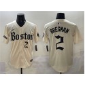 Boston Red Sox #2 Alex Bregman Cream Gothic Vapor Limited Stitched Jersey