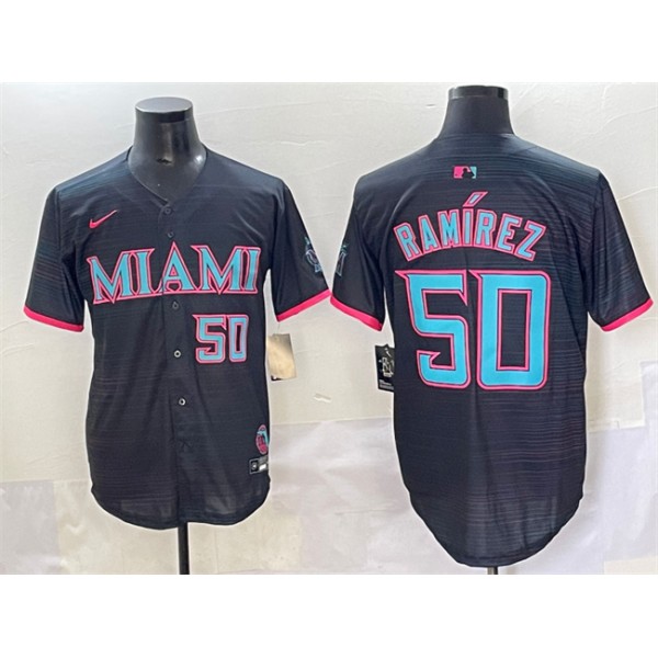 Miami Marlins #50 Agustín Ramírez Black 2025 City Connect Limited Stitched Jersey