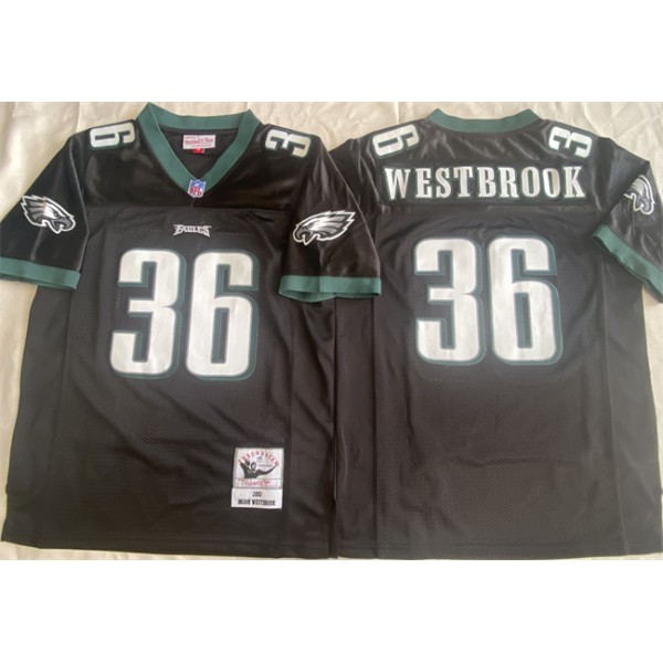 Philadelphia Eagles #36 Brian Westbrook Black Throwback Stitched Jersey