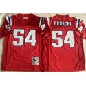 New England Patriots #54 Tedy Bruschi Red Throwback Stitched Jersey