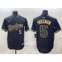 Los Angeles Dodgers #5 Freddie Freeman Black Gold Limited Stitched Jersey