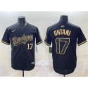 Los Angeles Dodgers #17 Shohei Ohtani Black Gold Limited Stitched Jersey