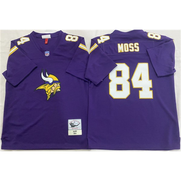 Minnesota Vikings #84 Randy Moss Purple Throwback Football Stitched Jersey