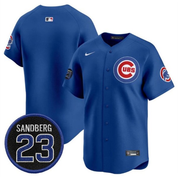 Chicago Cubs Blank Royal 'Ryne Sandberg Tribute' Vapor Limited V2 Stitched Jersey