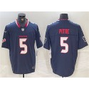 Houston Texans #5 Jalen Pitre Navy F.U.S.E. Vapor Limited Football Stitched Jersey
