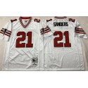 Atlanta Falcons #21 Deion Sanders White Throwback Football Stitched Jersey