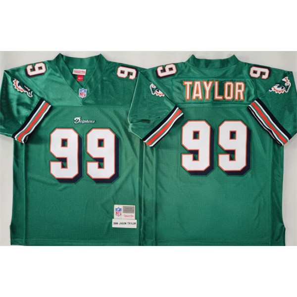 Miami Dolphins #99 Jason Taylor Aqua Throwback Stitched Football Jersey