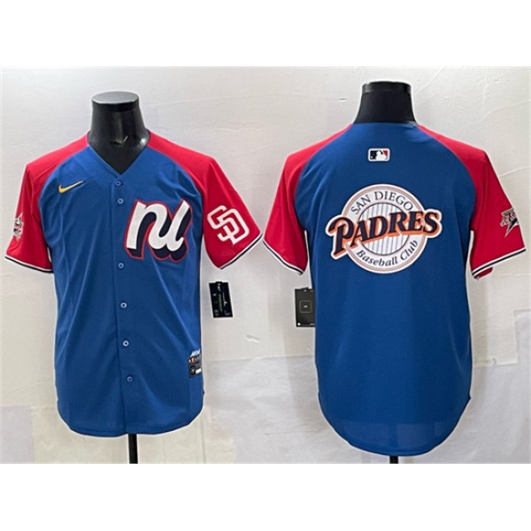 National League San Diego Padres Team Big Logo Blue Red Alternate 2025 All-Star Edition Limited Stitched Jersey