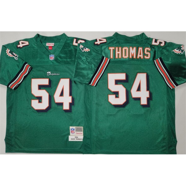 Miami Dolphins #54 Zach Thomas Aqua Throwback Stitched Football Jersey