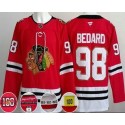 Chicago Blackhawks #98 Connor Bedard Red 100 Years Anniversary Authentic Jersey