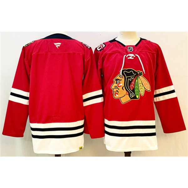 Chicago Blackhawks Blank Red 2025 Home 100th Anniversary Stitched 