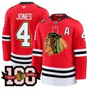 Chicago Blackhawks #4 Seth Jones Red 2025 Home 100th Anniversary With A Patch Stitched Jersey