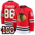 Chicago Blackhawks #86 Teuvo Teravainen Red 2025 Home 100th Anniversary Stitched Jersey
