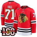 Chicago Blackhawks #71 Taylor Hall Red 2025 Home 100th Anniversary Stitched Jersey