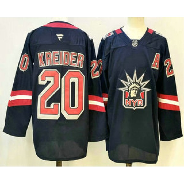 New York Rangers #20 Chris Kreider Navy Reverse Retro Authentic Jersey
