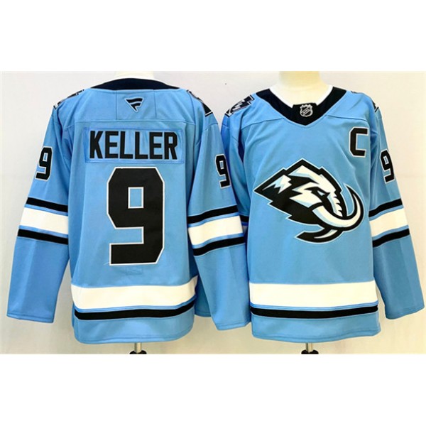 Utah Mammoth #9 Clayton Keller Blue 2025 With C Patch Stitched Jersey