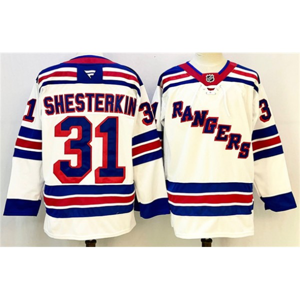 New York Rangers #31 Igor Shesterkin White 2024-25 Away Stitched Jersey