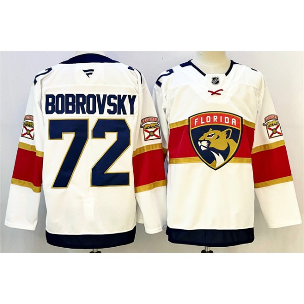 Florida Panthers #72 Sergei Bobrovsky White 2024-25 Home Stitched Jersey