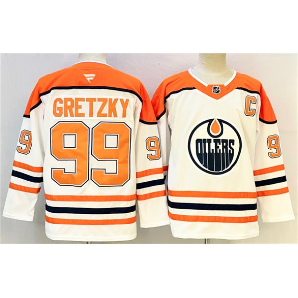 Edmonton Oilers #99 Wayne Gretzky White Orange 2024-25 With C Patch Heritage Classic Primegreen Stitched Jersey