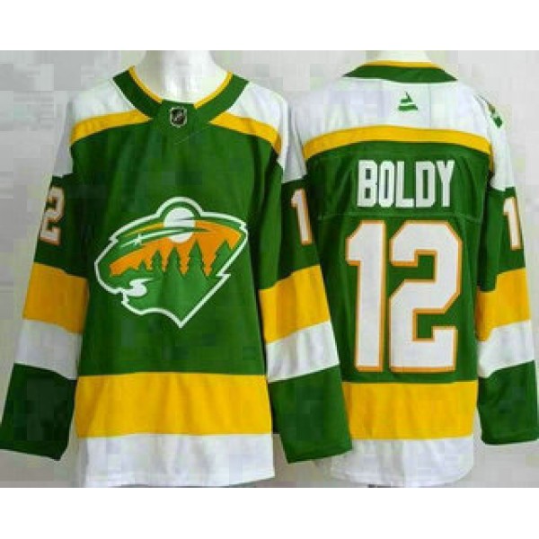 Minnesota Wild #12 Matthew Boldy Green Alternate Authentic Jersey