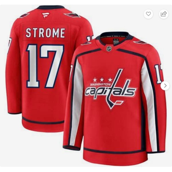 Washington Capitals #17 Dylan Strome Red 2024-25 Home Stitched Jersey
