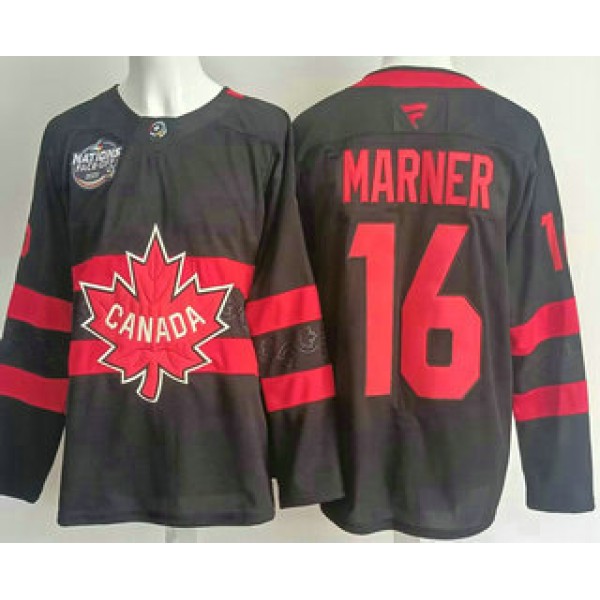Canada #16 Mitchell Marner Black 2025 4 Nations Face Off Authentic Jersey