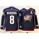Columbus Blue Jackets #8 Zach Werenski Navy With A Patch Stitched Jersey