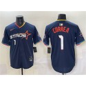 Houston Astros #1 Carlos Correa Navy 2025 City Connect With Texas Patch Limited Stitched Jersey